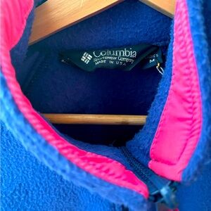 Vintage Columbia Zip Up Fleece Jacket Coat Medium 90s 80s made in USA